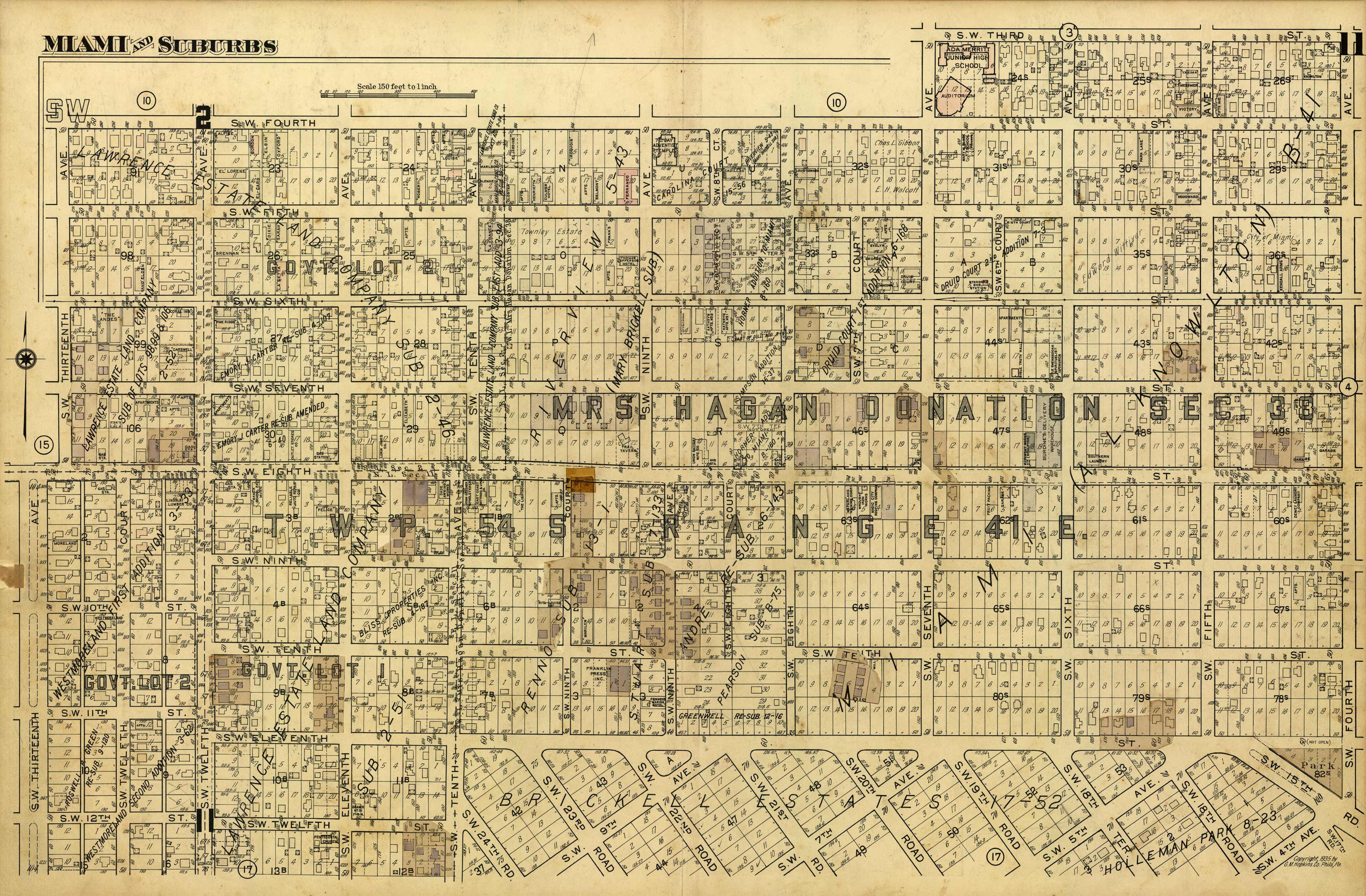 Miami and Suburbs - 1936 - Sheet 11 - (Little Havana - area bound by SW Third St. Miami and Suburbs - 1936 - Sheet 11 - (Little Havana - area bound by SW Third St.