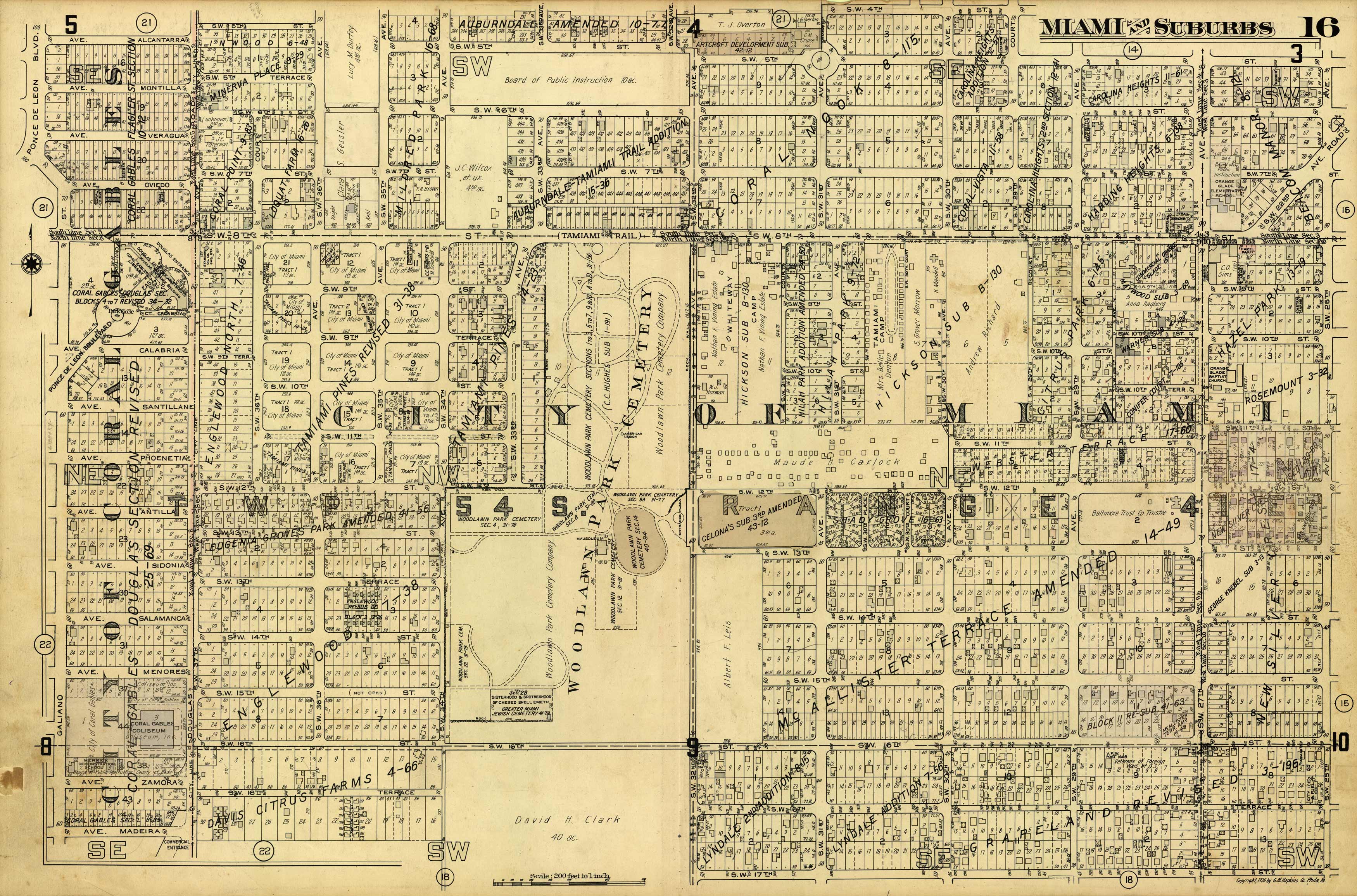 Miami and Suburbs - 1936 - Sheet 16 - (West Flagler - area bound by SW 4th St. Miami and Suburbs - 1936 - Sheet 16 - (West Flagler - area bound by SW 4th St.