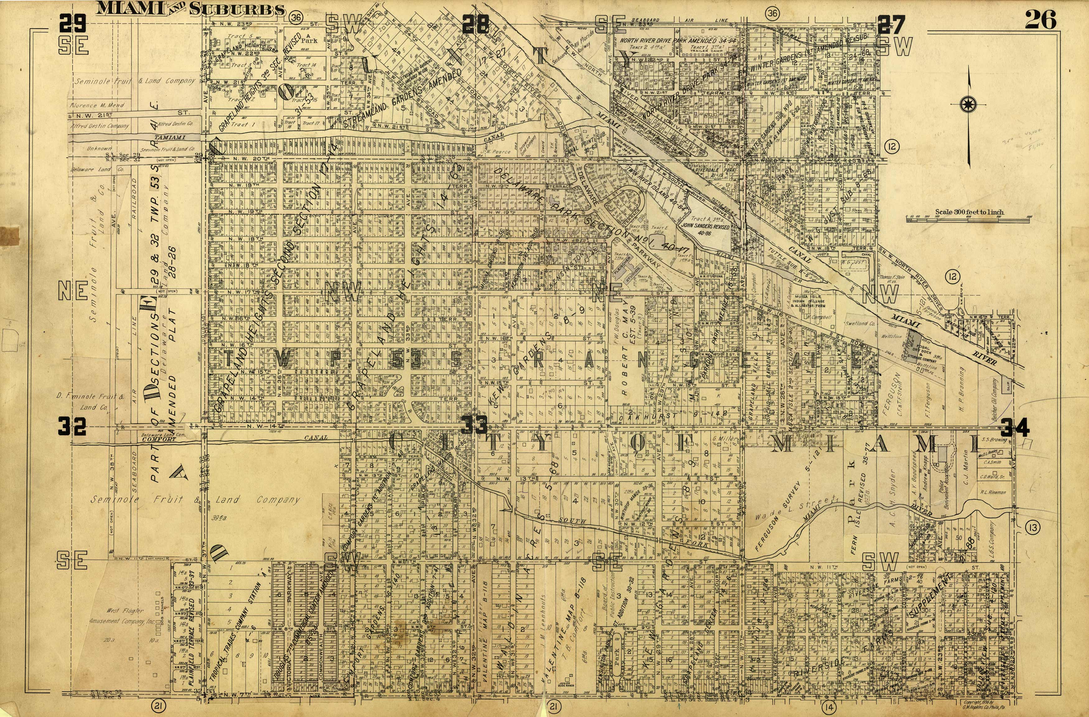 Miami and Suburbs - 1936 - Sheet 26 - (West Flagler - area bound by NW 23rd St.