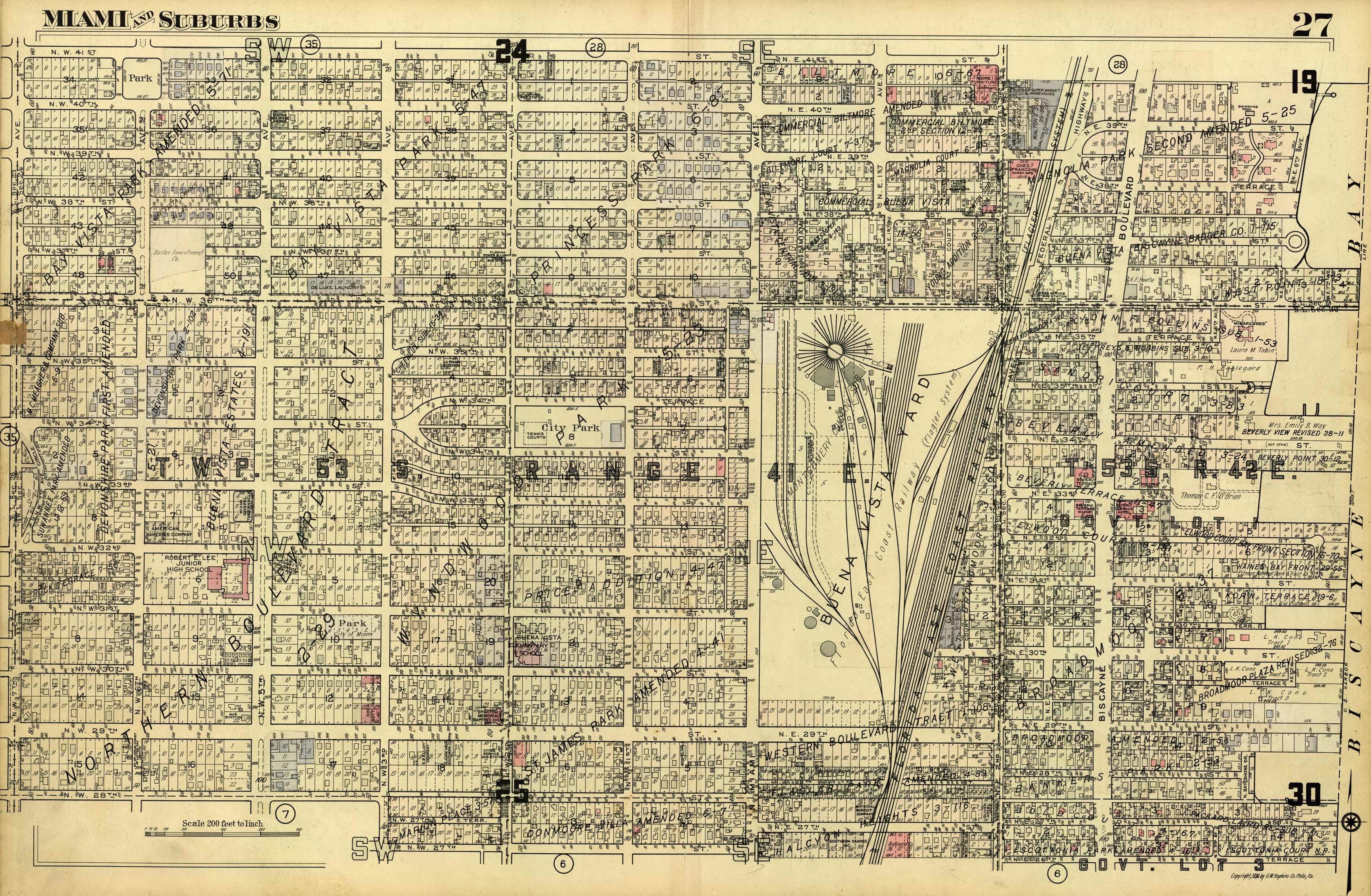 Miami and Suburbs - 1936 - Sheet 27 - (Downtown - area bound by N 41st St.
