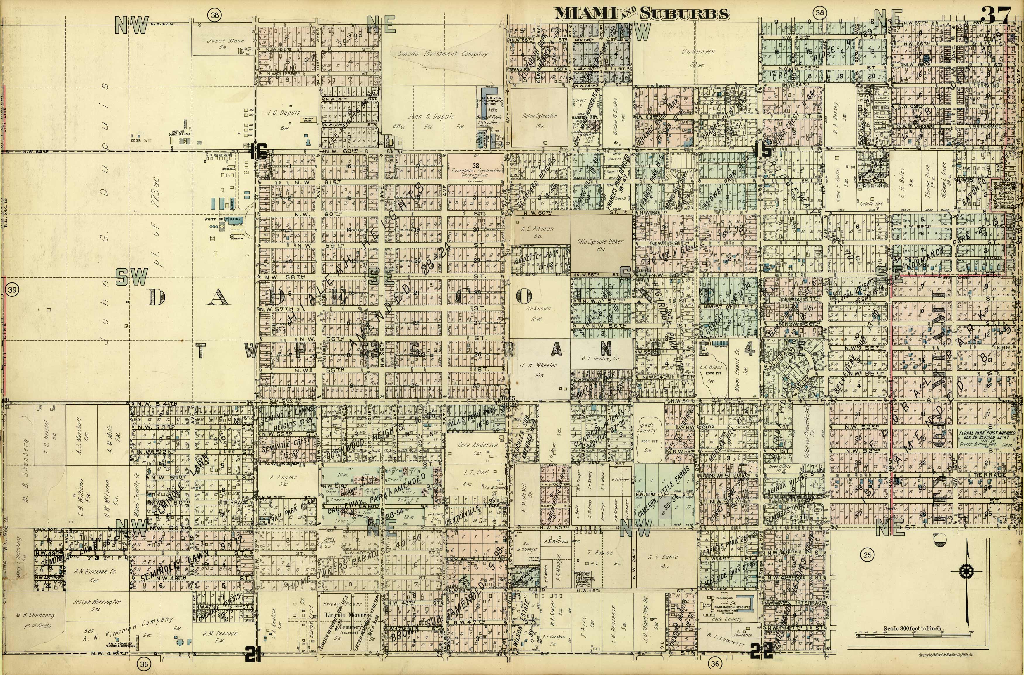 Miami and Suburbs - 1936 - Sheet 37 - (Gladeview/Brownsville - area bound by NW 67th St.