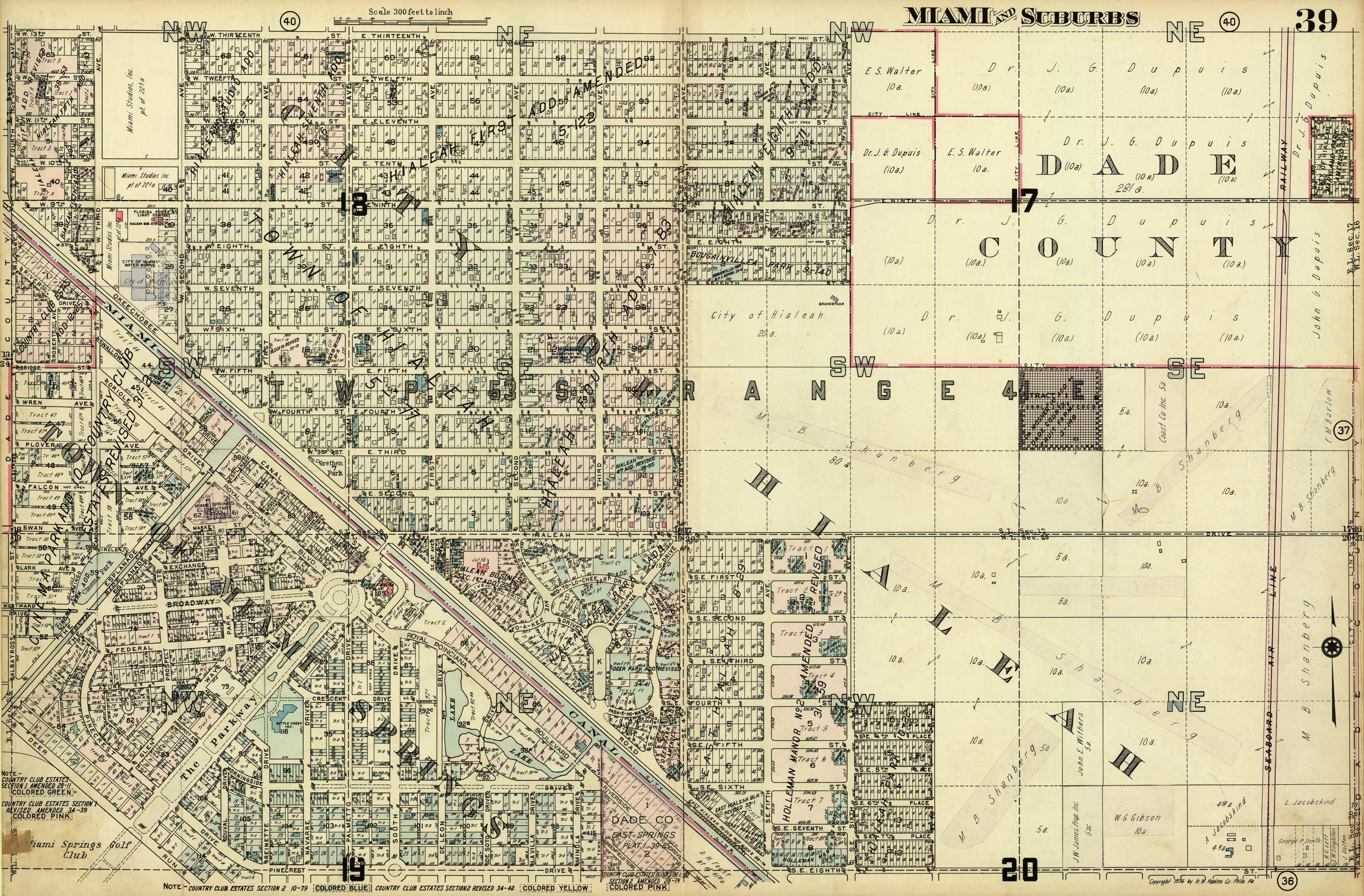 Miami and Suburbs - 1936 - Sheet 39 - (Hialeah - area bound by N 13th St. Miami and Suburbs - 1936 - Sheet 39 - (Hialeah - area bound by N 13th St.