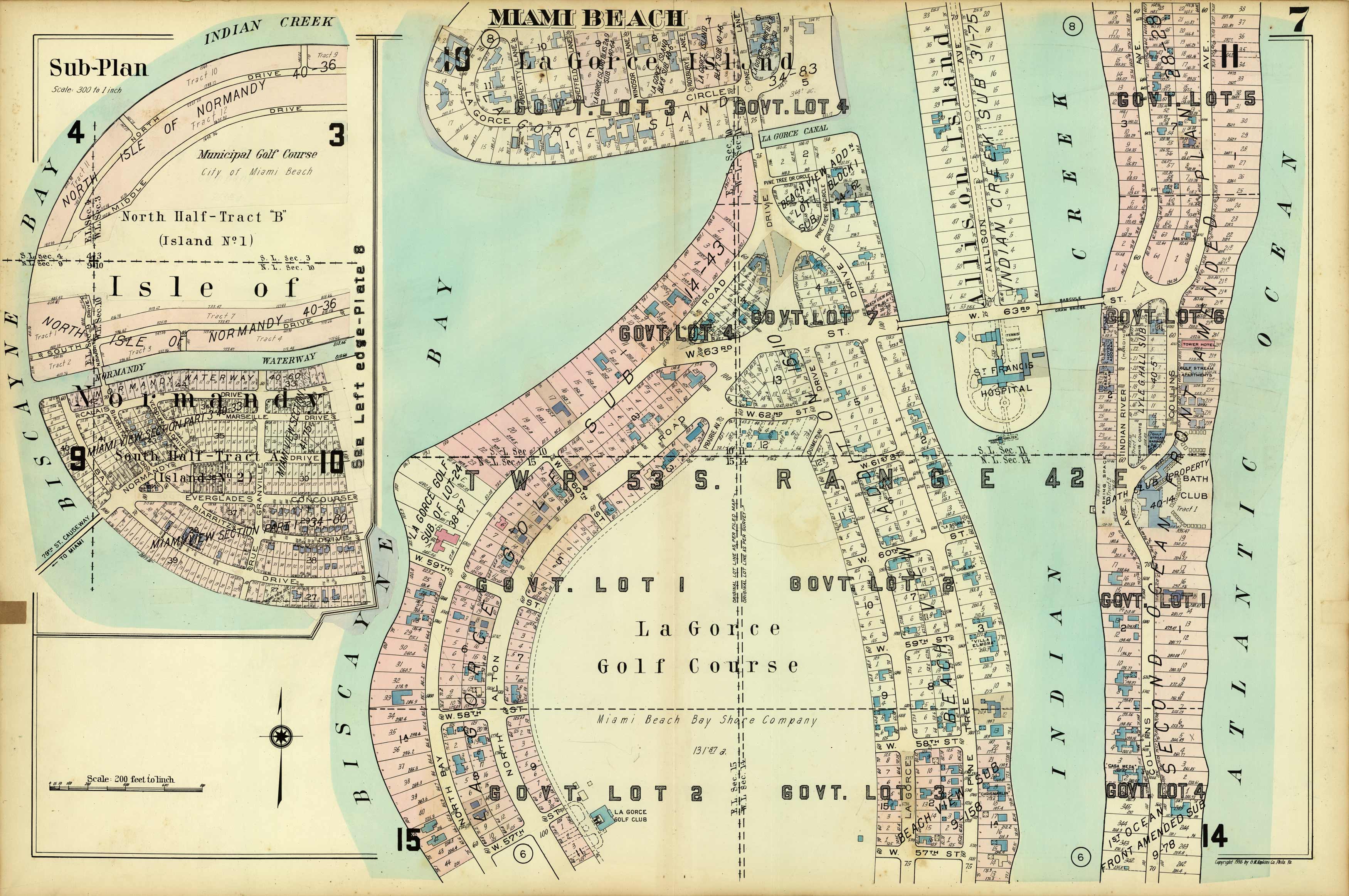 Miami and Suburbs - 1936 - Miami Beach Sheet 7 - (Miami Beach - area bound by La Gorce Island