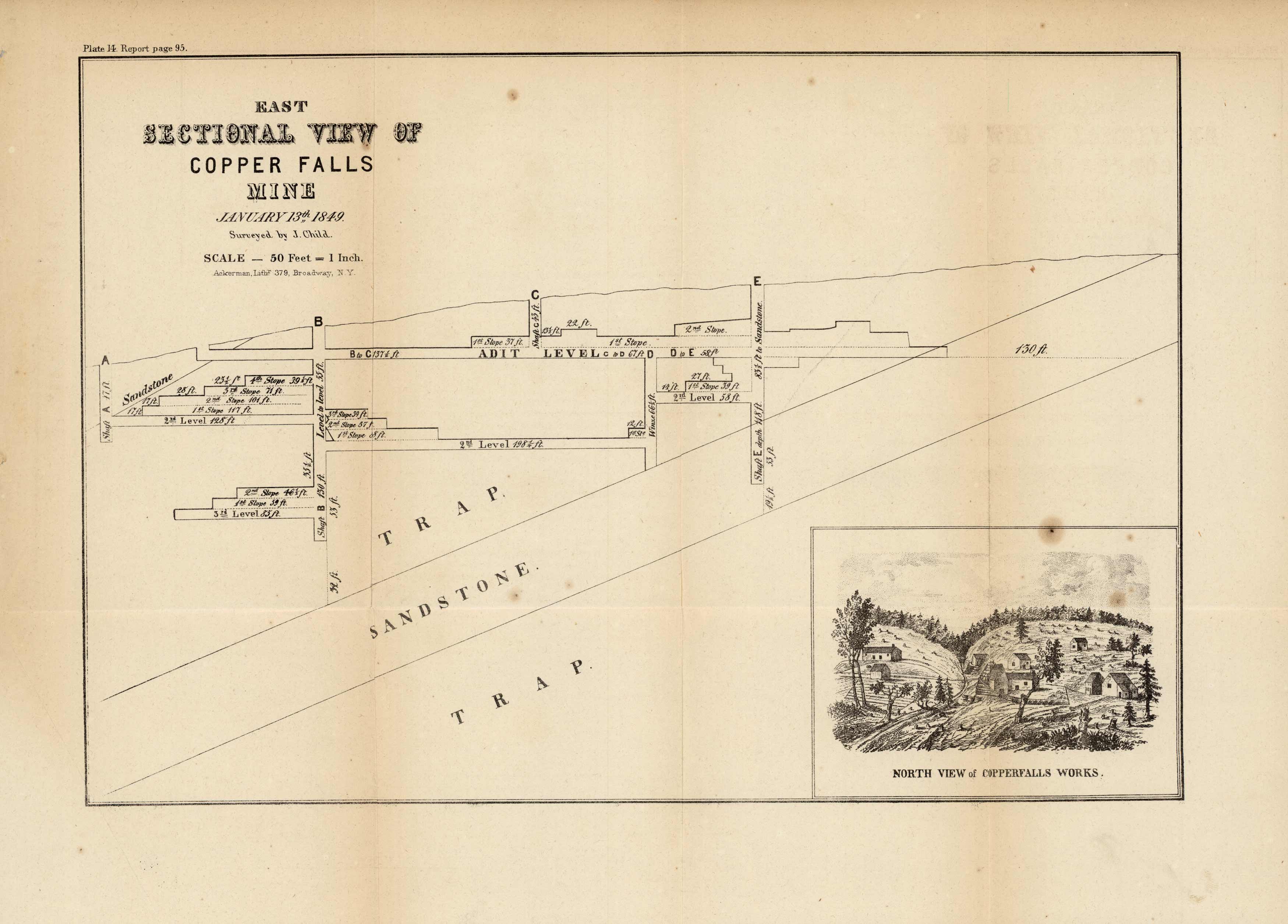 East Sectional View of Copper Falls Mine East Sectional View of Copper Falls Mine