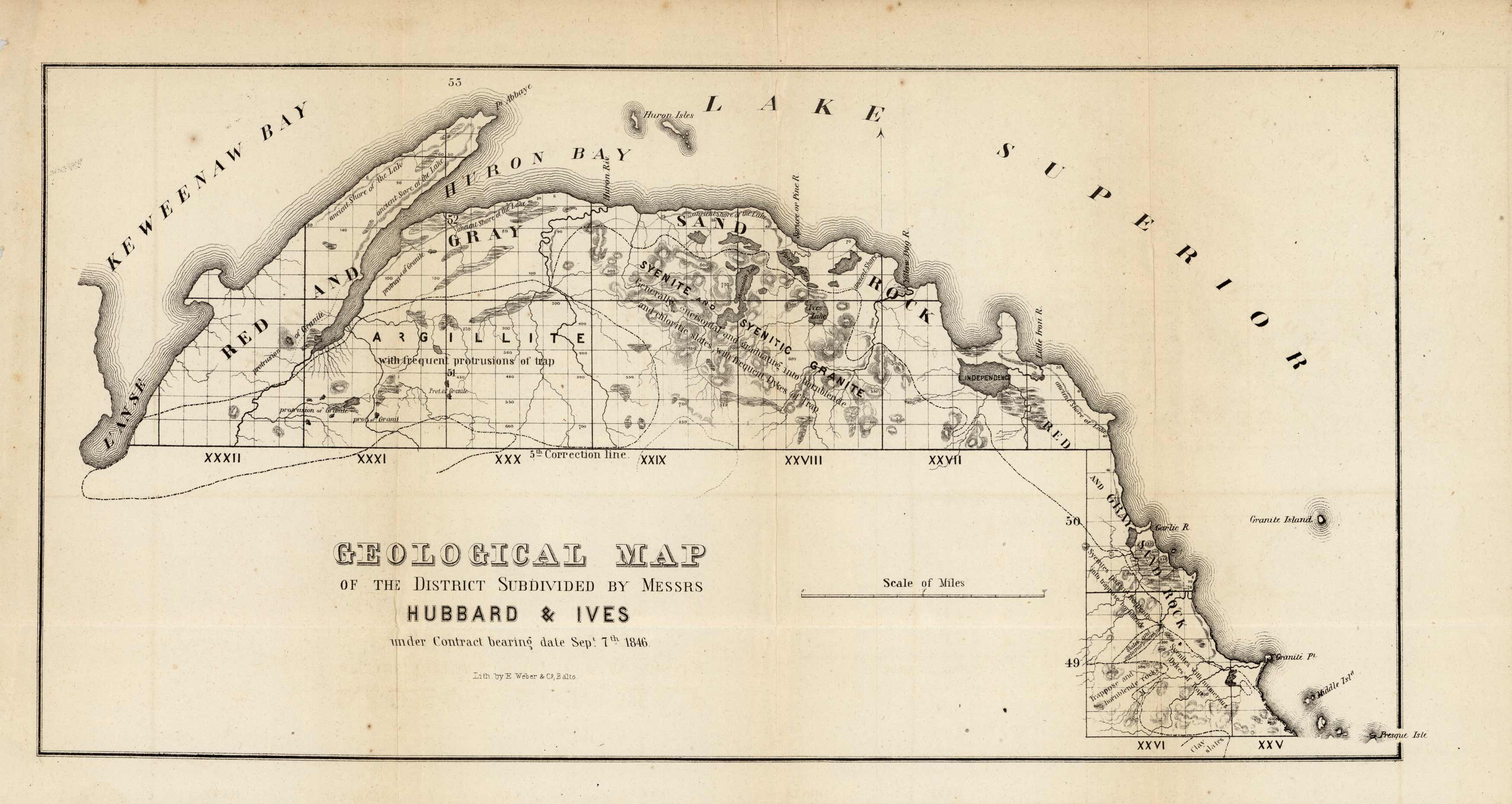 Geological Map of the District Subdivided by Messrs Hubbard & Ives Geological Map of the District Subdivided by Messrs Hubbard & Ives