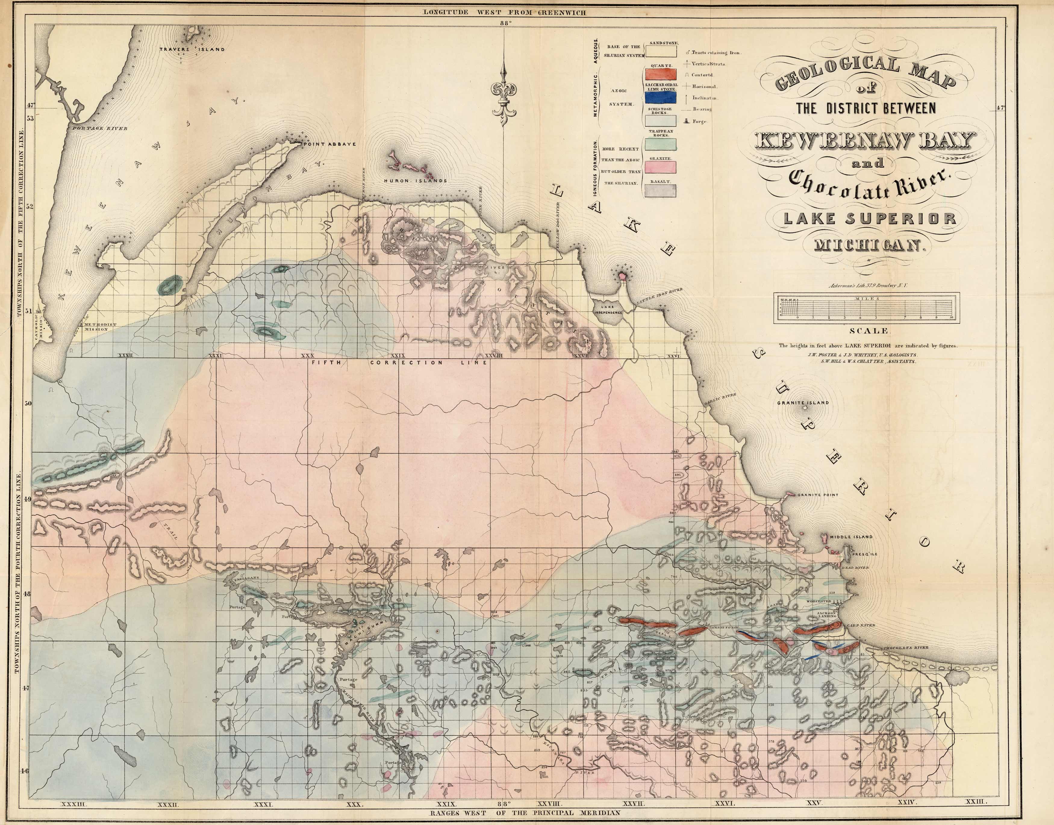 Geological Map of the District Between Keweenaw Bay and Chocolate River