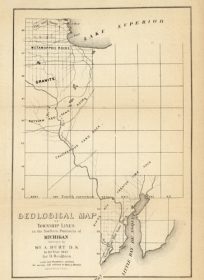 Geological Map of Township Lines in the Northern Peninsula of Michigan