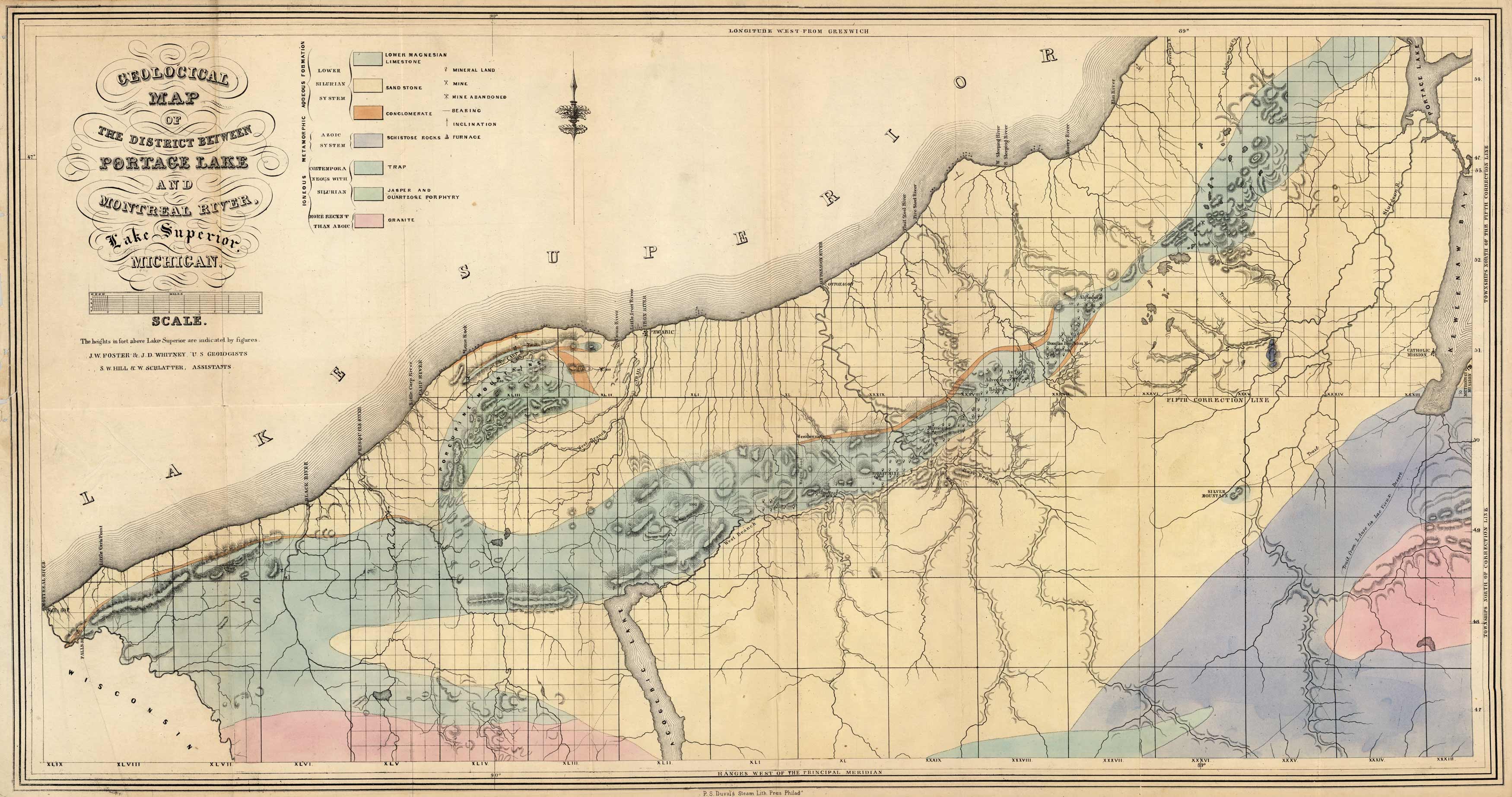 Geological Map Of The District Between Portage Lake And Montreal River