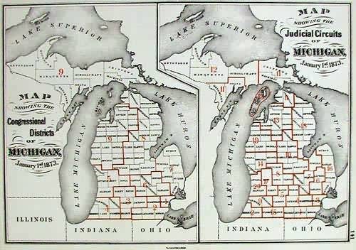 Map Showing the Congressional Districts and Judicial Circuits of Michigan