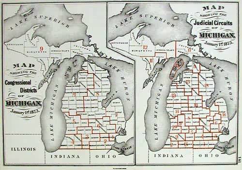 Map Showing The Congressional Districts And Judicial Circuits Of ...