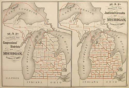 Map Showing the Congressional Districts of Michigan / Map Showing the ...