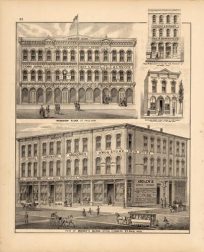 Wabashaw Block; Geo. M. Bennett & Co.; Nicholas Bures School Books & Stationary; View of Moore's Block'
