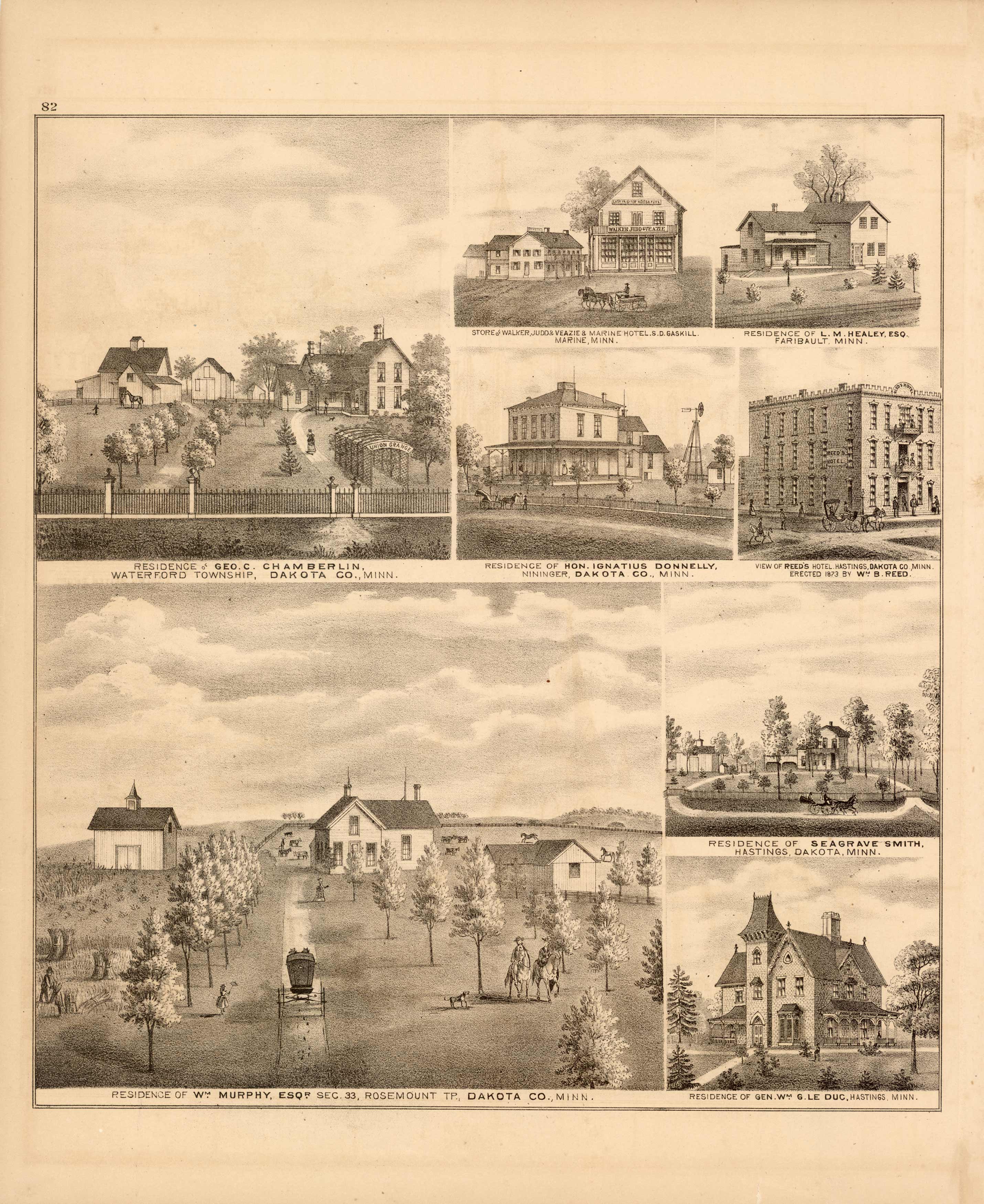 Residence of Geo. C. Chamberlin; Store of Walker