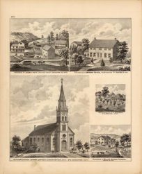 Residence of Jacob F. Roth; Residence of Anthony Huyck; Residence of K.A. Benson; St. Peters Church. German Catholic Concregation; Residence of William Oxford '