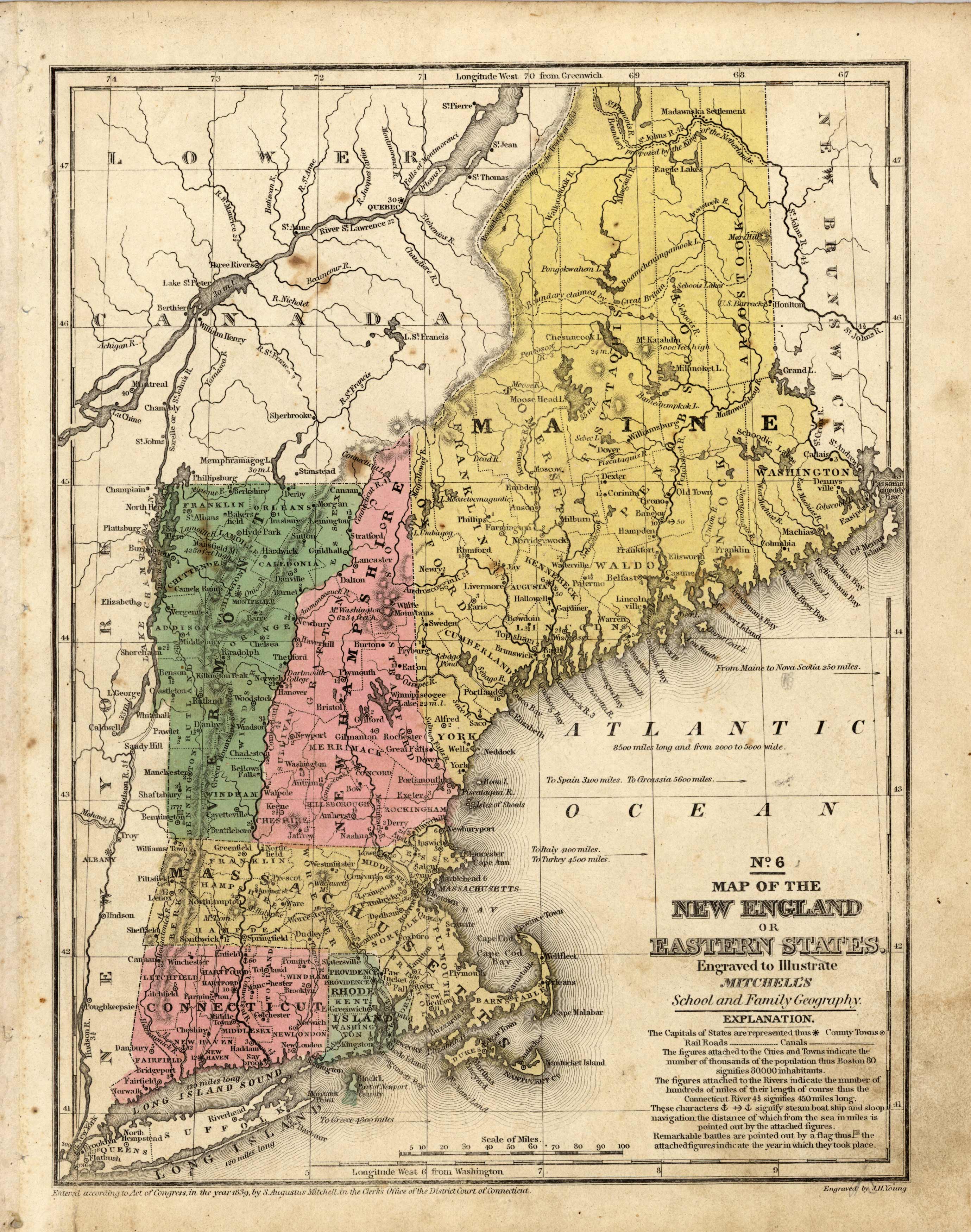 Map of the New England or Eastern States