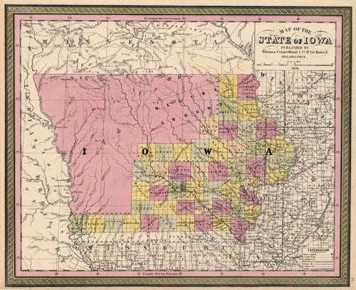 Map of the State of Iowa