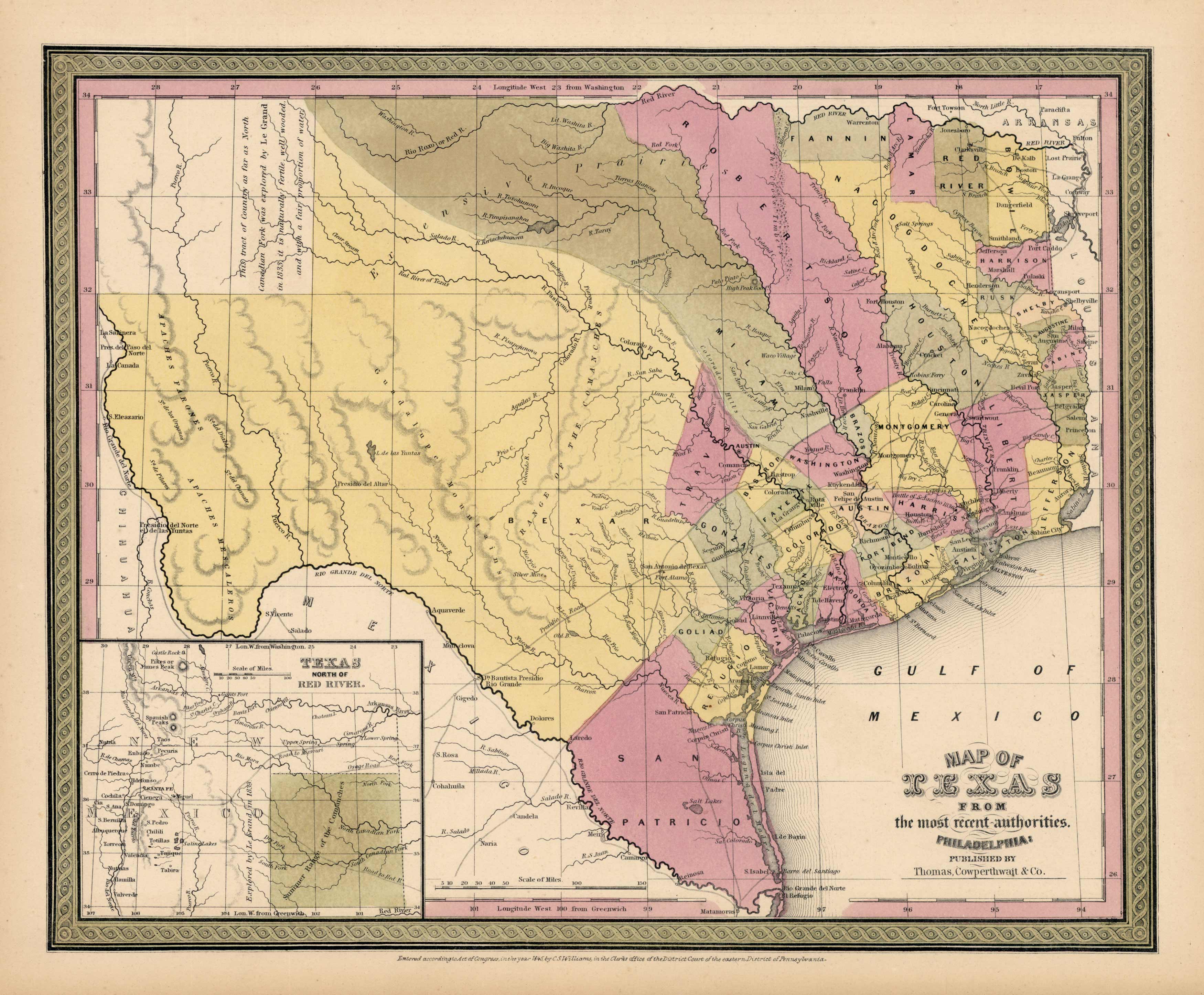 Map of Texas - Art Source International