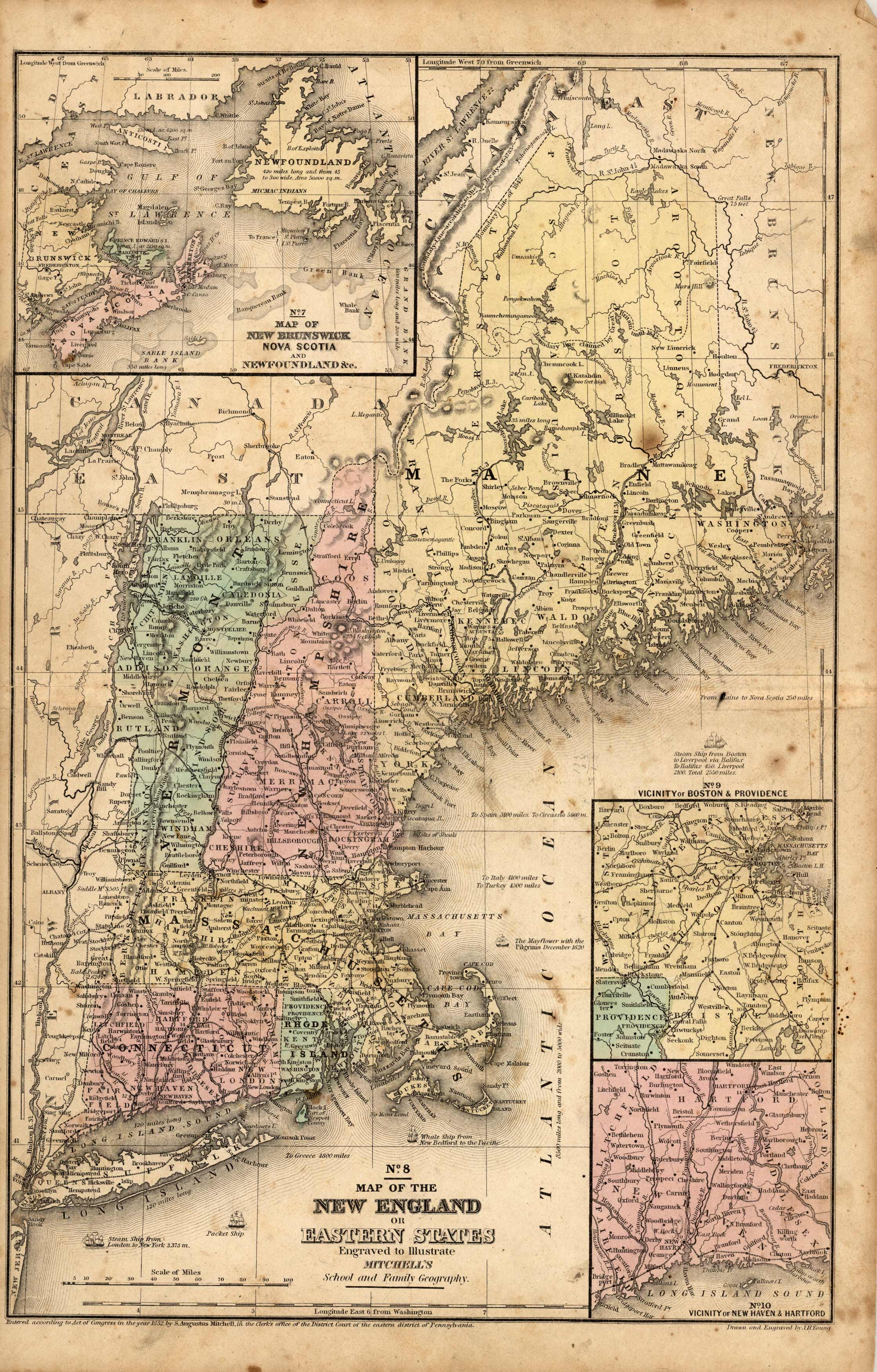 Map of the New England or Eastern States Map of the New England or Eastern States