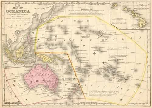 Map of Oceania - Art Source International