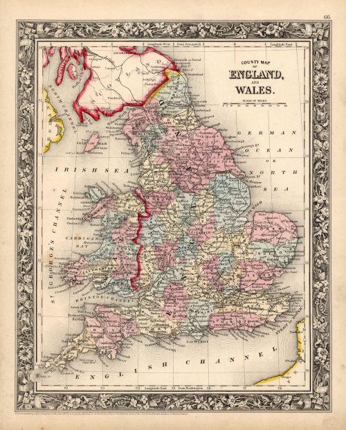 County Map of England and Wales.