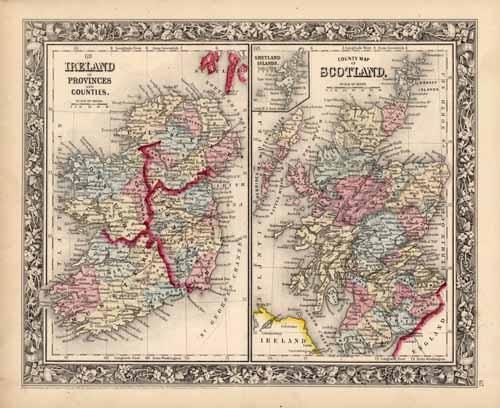 Ireland in Provinces and Counties. County Map of Scotland.