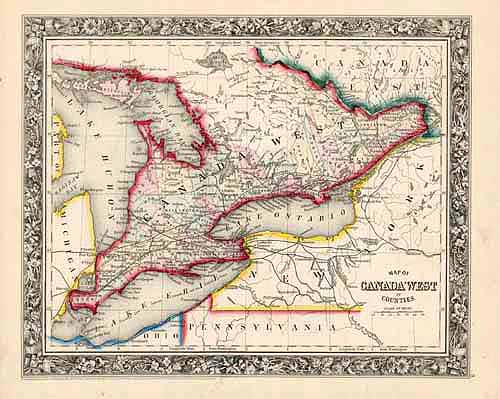 Canada West in counties Canada West in counties