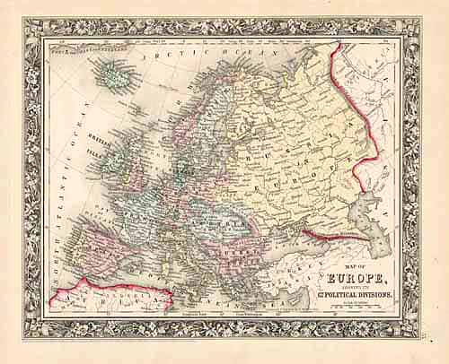 Europe showing its geopolitical divisions