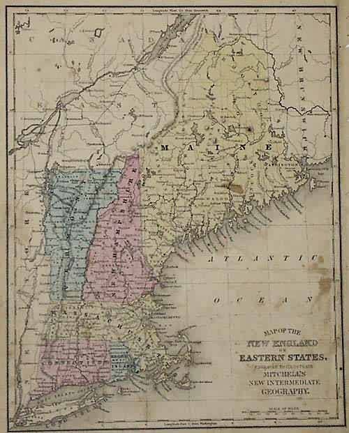 Map of the New England or Eastern States