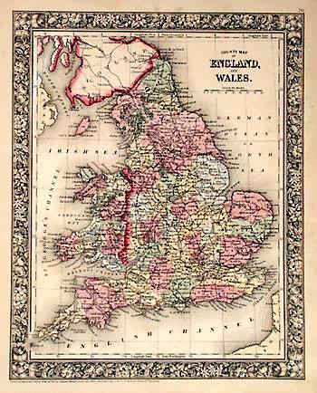 County Map of England and Wales
