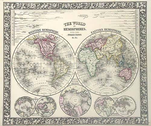 The World in Hemispheres with other Projections &c.&c.