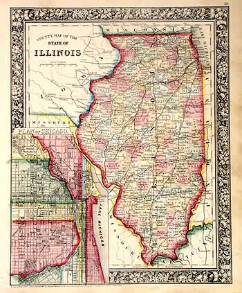 County Map of the State of Illinois