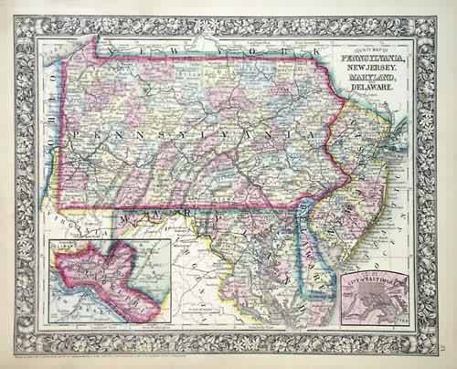 County Map of Pennsylvania