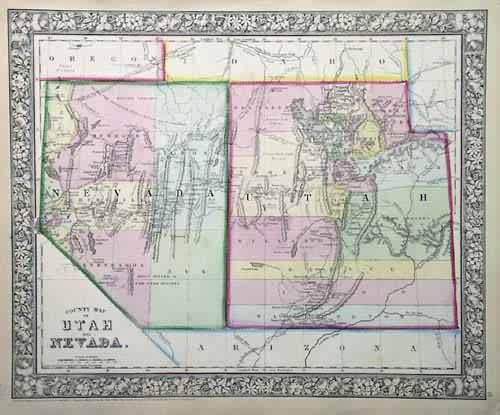County Map of Utah and Nevada County Map of Utah and Nevada