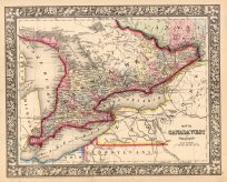 Map of Canada West in Counties