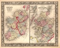 Ireland in Provinces and Counties and County Map of Scotland with inset map of Shetland Islands