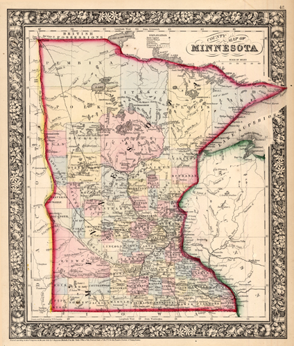 County Map of the State of Minnesota