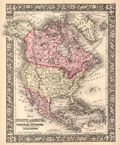 Map of North America showing its Political Divisions and recent ...