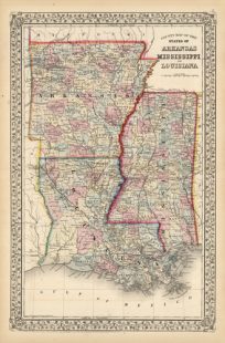 County Map of the States of Arkansas