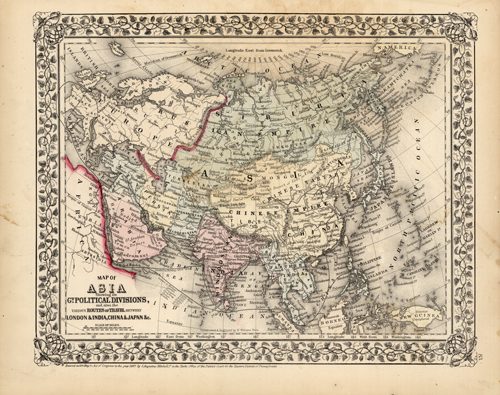 Map of Asia Showing its Gt. Political Divisions and