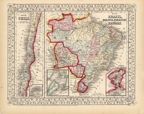 Map of Chili / Map of Brazil