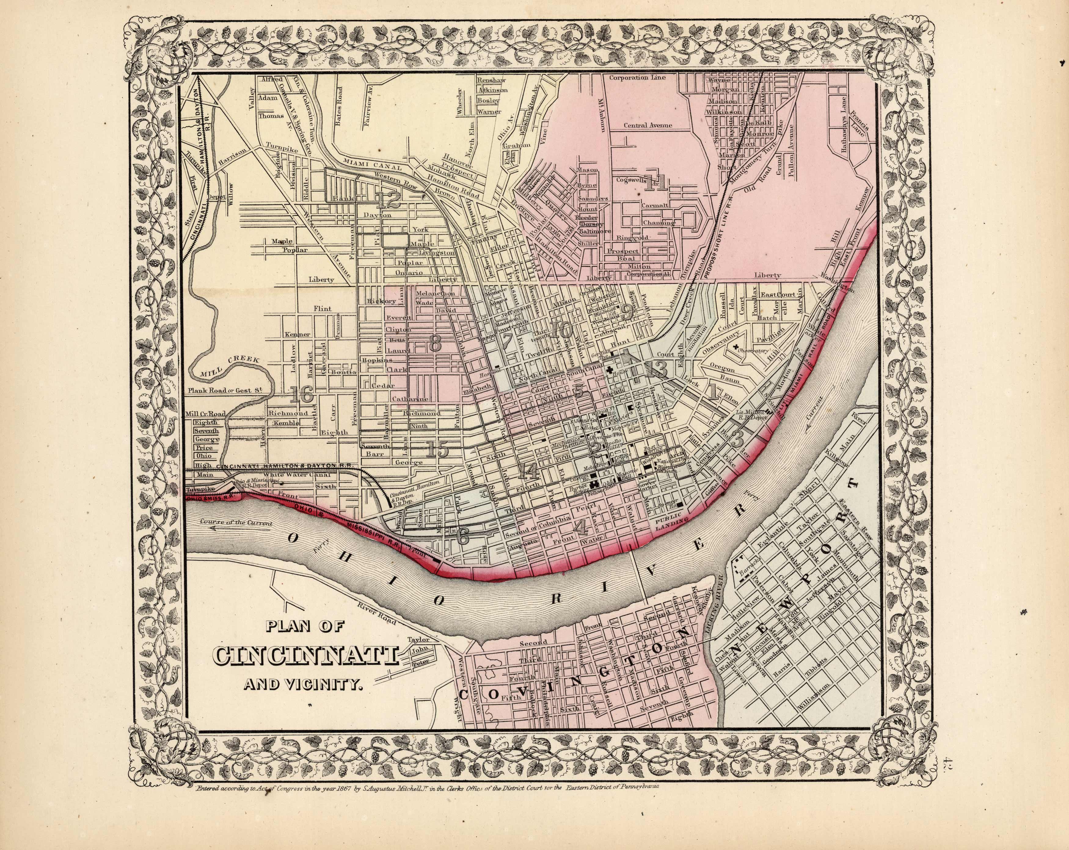 Plan of the City of Cincinnati and Vicinity - Art Source International