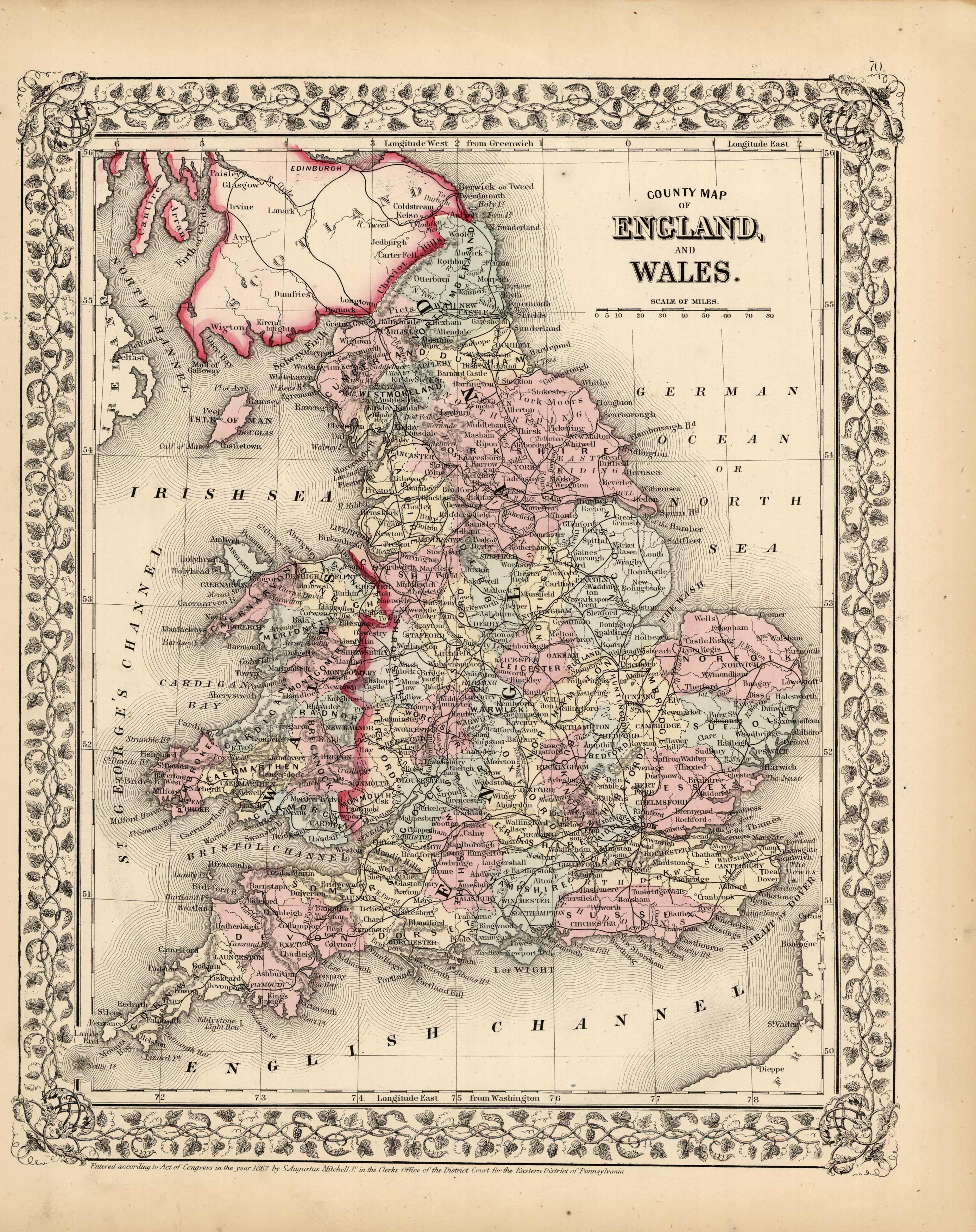 County Map of England and Wales County Map of England and Wales