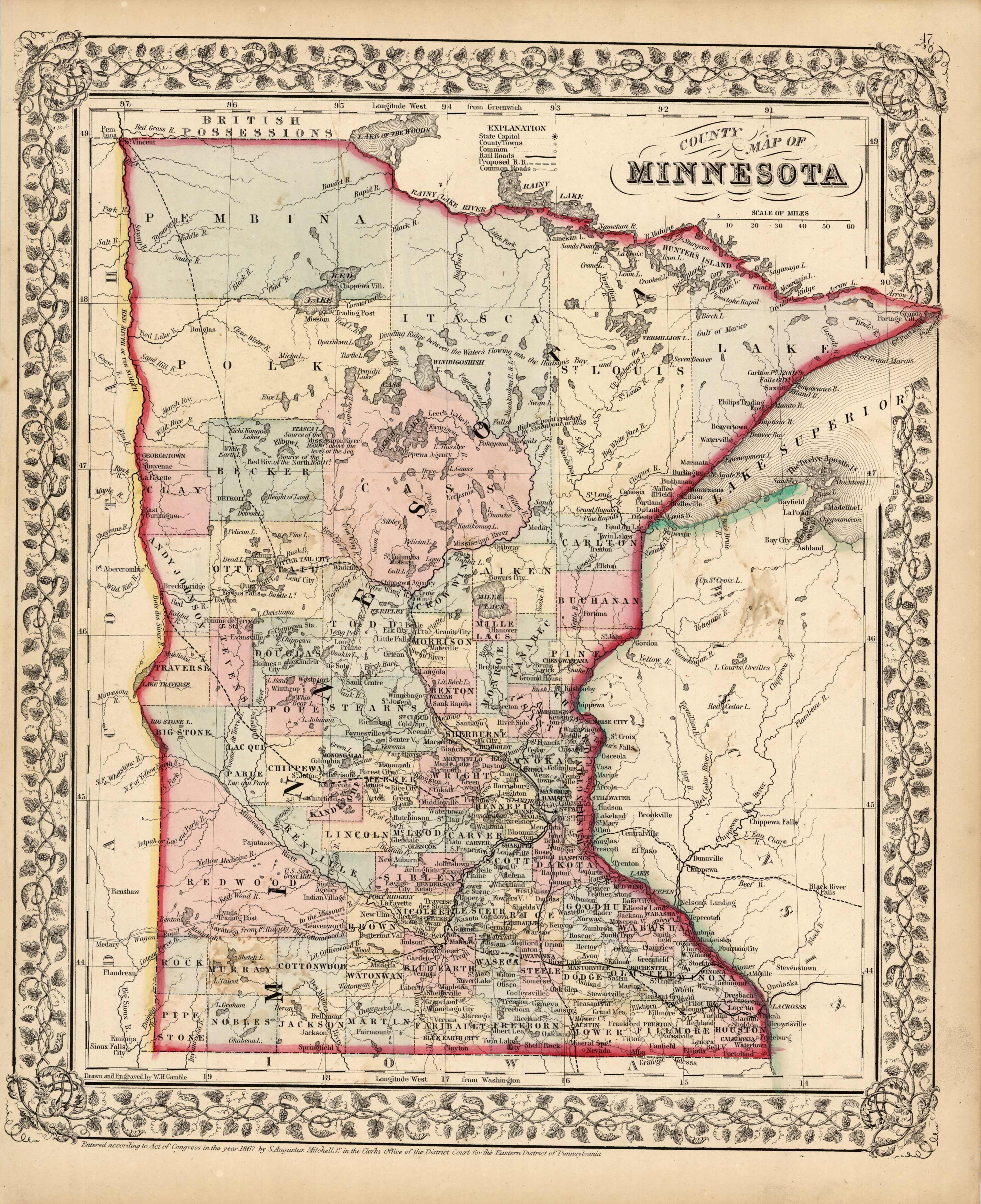 County Map of Minnesota