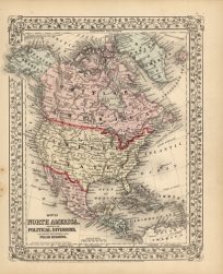 Map of North America Showing its Political Divisions