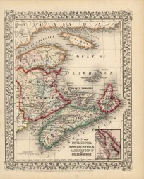 County Map of Nova Scotia New Brunswick Cape Breton and Pr. Edwards'