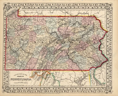 County Map of the State of Pennsylvania