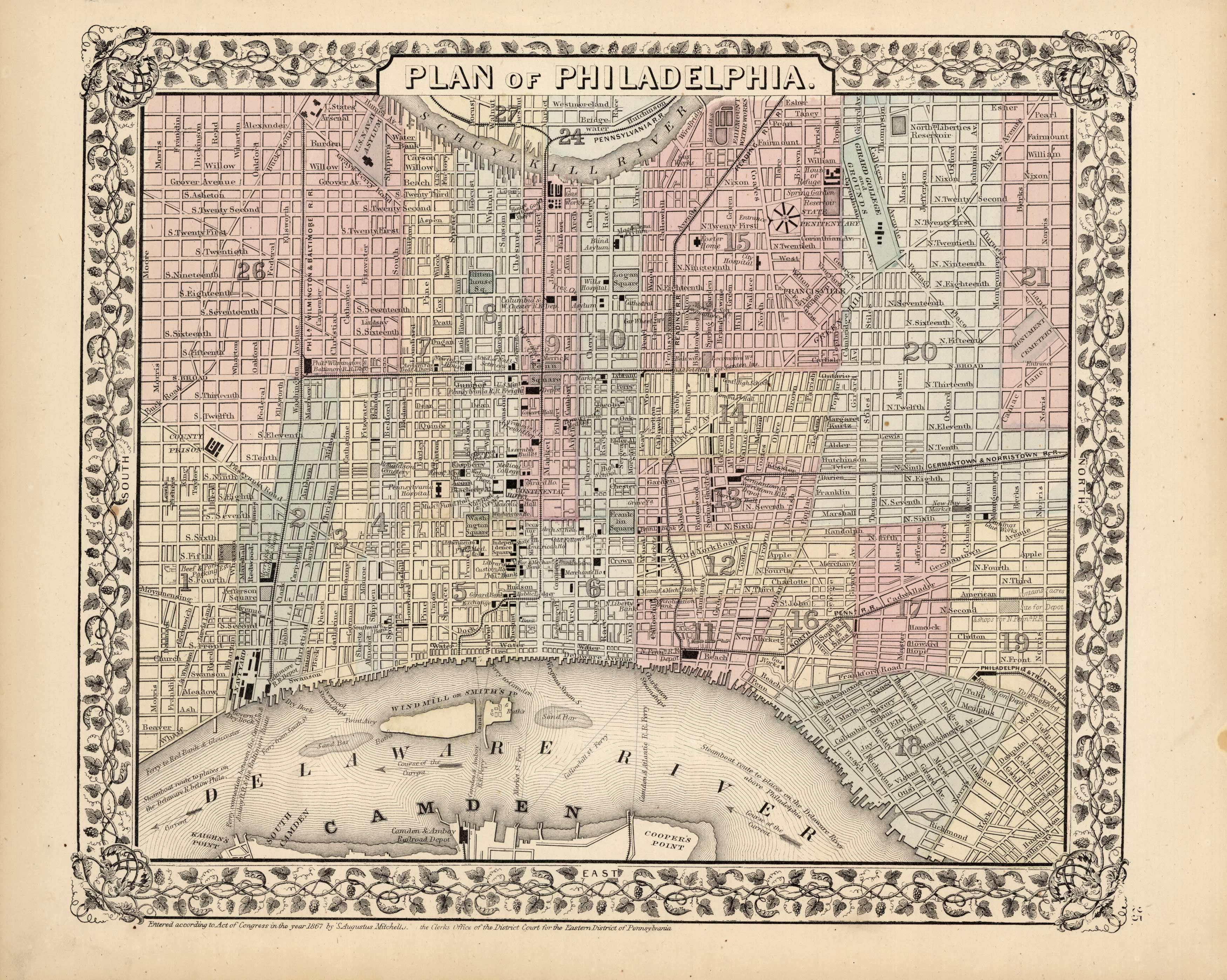 Plan Of Philadelphia - Art Source International