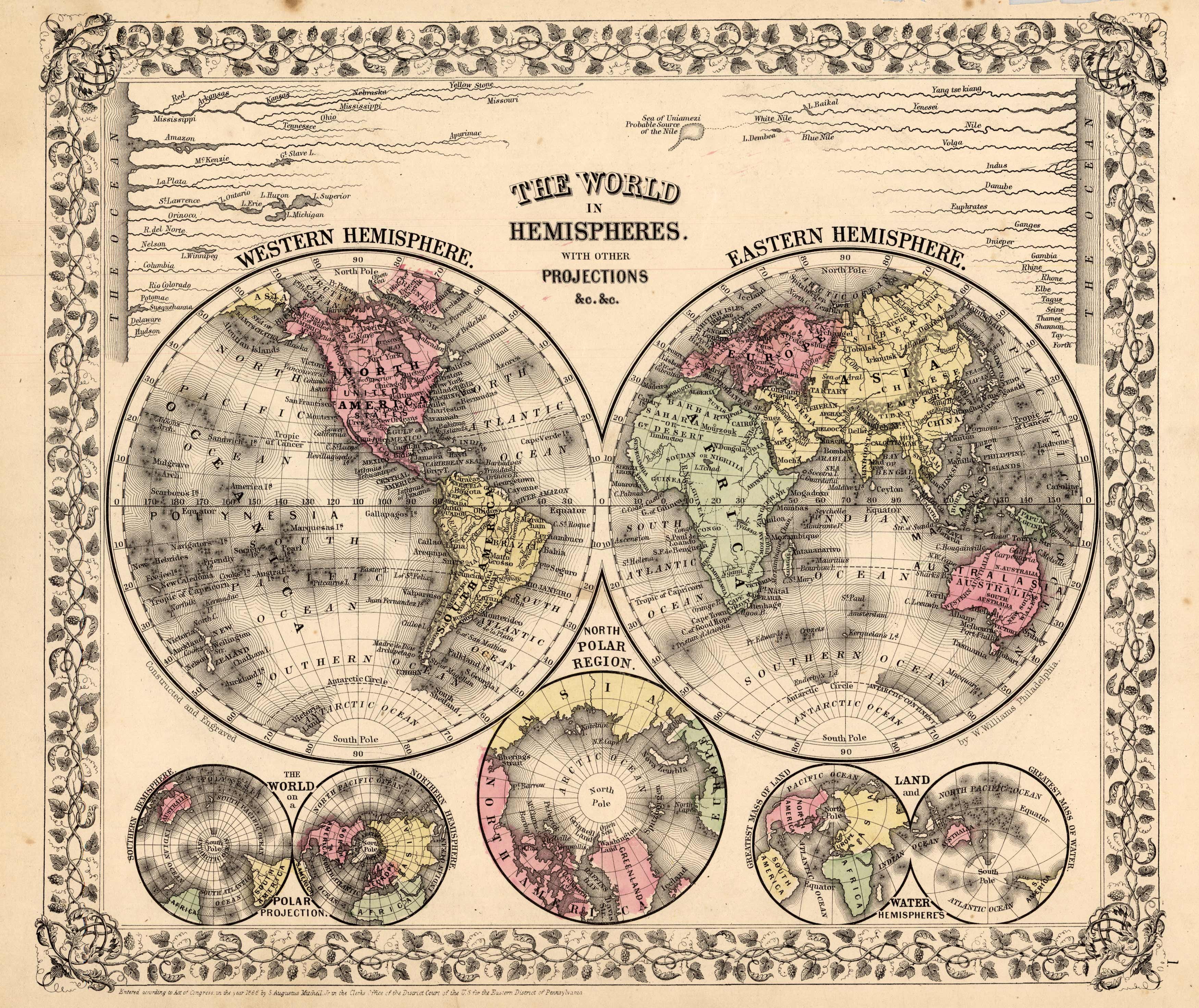 The World in Hemispheres with other Projections