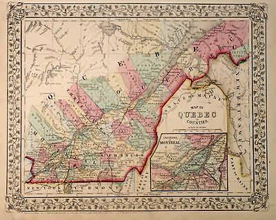 Map of Quebec in Counties