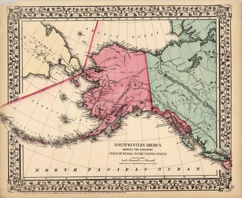 North Western America Showing the Territory Ceded by Russia to the United States